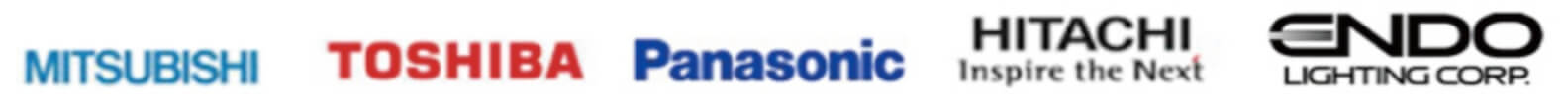 MITSUBISHI、TOSHIBA、Panasonic、HITACHI、ENDO